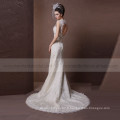 Gorgeous Mermaid V-neck Hollow-out Back Fish Style Dentelle &amp; Perles Robe de mariée